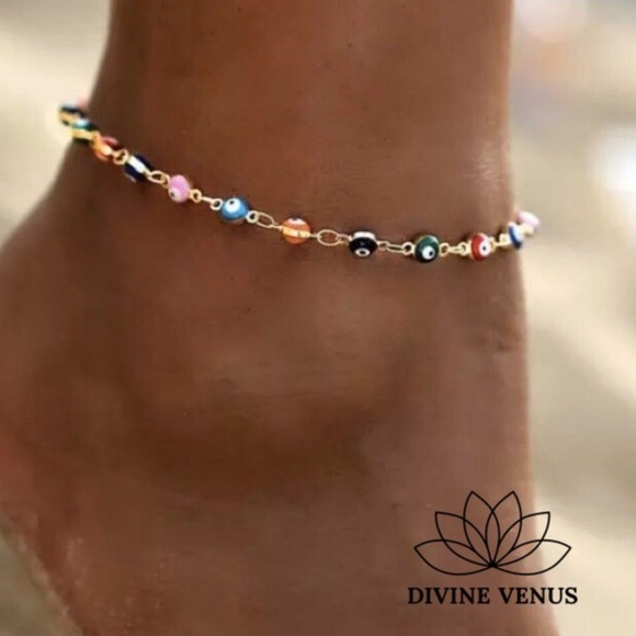 DIVINE VENUS Jewelry - Evil Eye Colorful Anklet